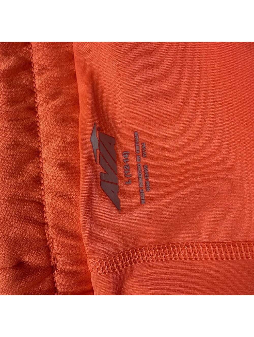 Avia Womens Orange Floral Running Shorts L Stretch Waist Zip Pocket Lined - Picture 2 of 8